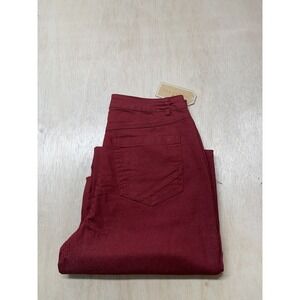 COPPER KEY Sz 7 Womens‎ Red Casual Work Pants Raw Hem